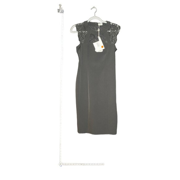 LIU •JO Black Sleeveless‎ Lace Shoulder Midi Dress NWT - Picture 1 of 2